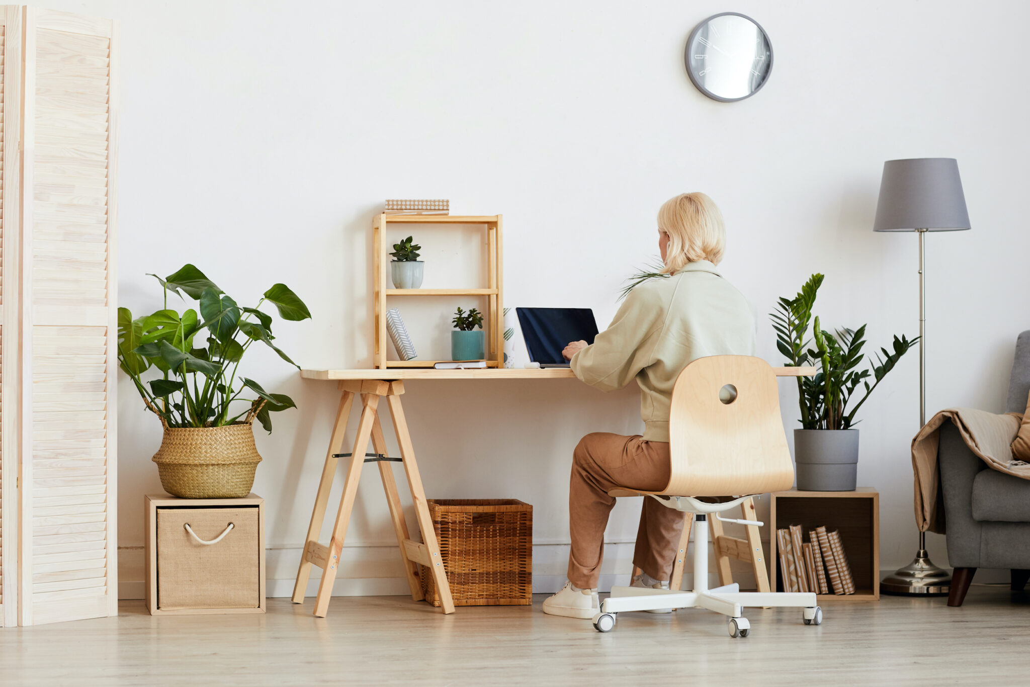 Woman working from home