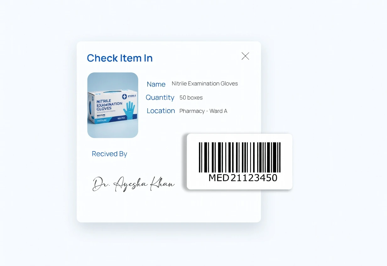 Mobile barcode scanning app for medical supplies in hospitals