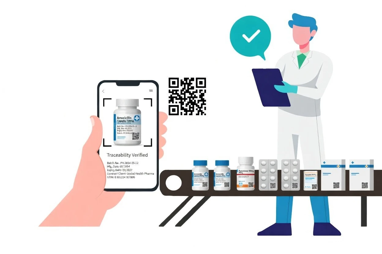 Mobile barcode scanning app for pharmaceutical materials and APIs